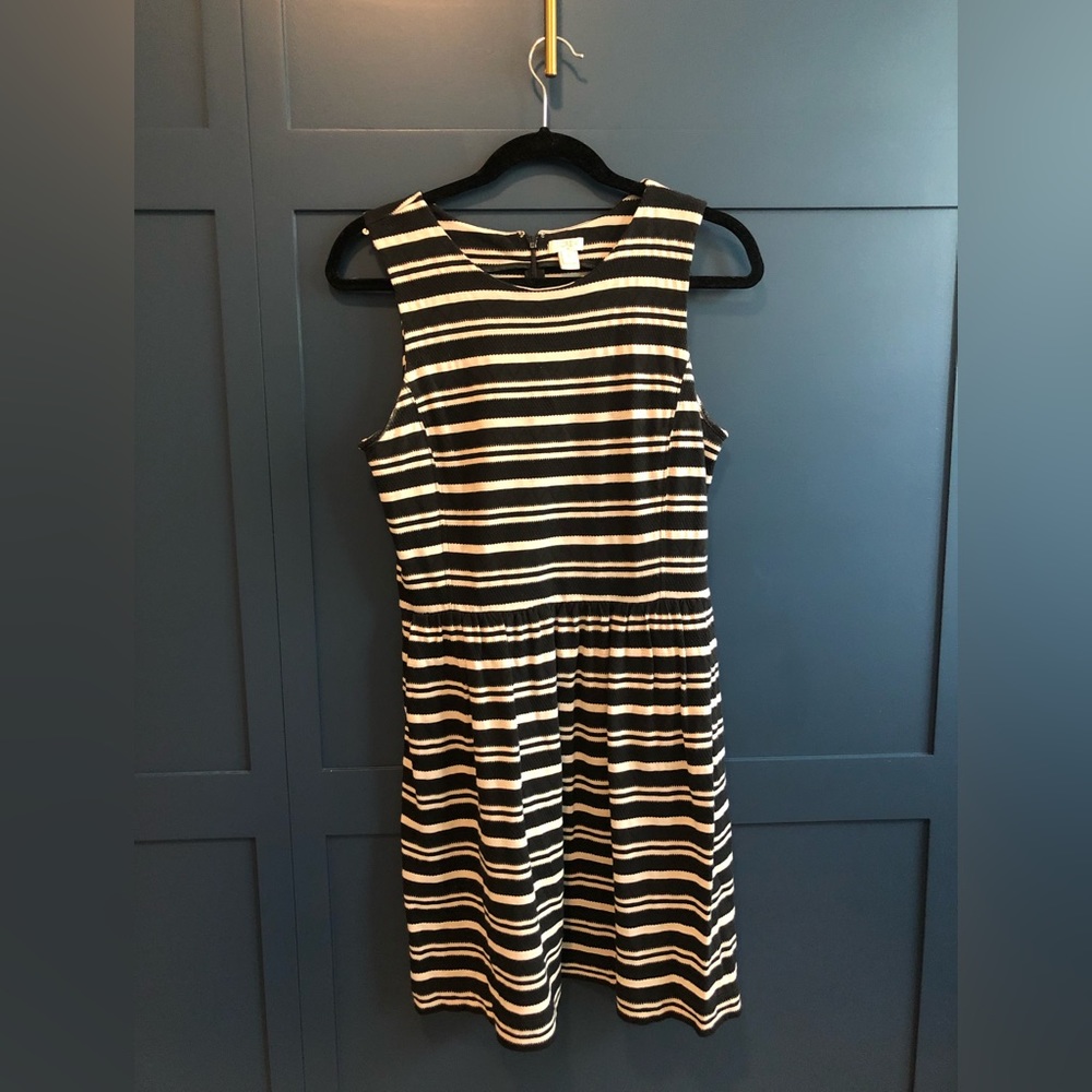 J. Crew Black and White Striped Womens Small Dress